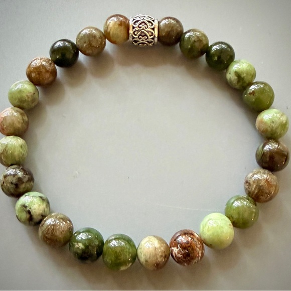Green Natural African Opal Beaded Bracelet - Picture 4 of 4